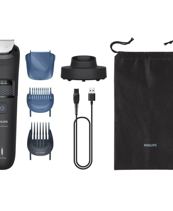 Philips Beardtrimmer 5000 Σετ Επαναφορτιζόμενης Κουρευτικής Μηχανής Μαύρο BT5780/15