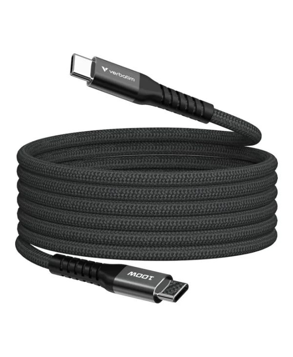 Verbatim Braided USB 2.0 Cable USB-C male - USB-C 100W Μαύρο 1.2m 31863