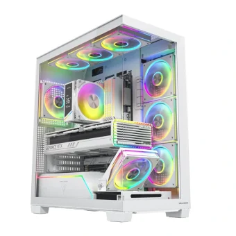 Modecom Volcano Stellar Plus ARGB 8F Midi Tower Κουτί Υπολογιστή με Πλαϊνό Παράθυρο Λευκό AT-STELLAR-PLUS-8F-ARGB-20