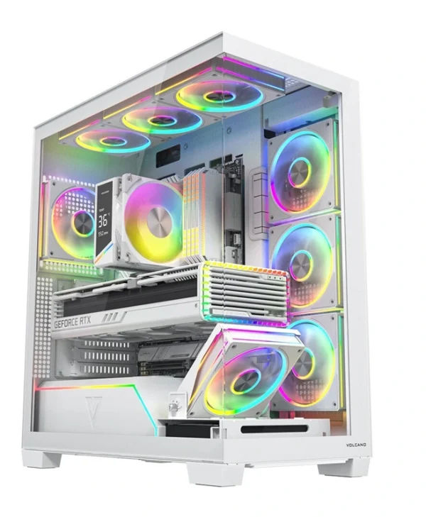 Modecom Volcano Stellar Plus ARGB 8F Midi Tower Κουτί Υπολογιστή με Πλαϊνό Παράθυρο Λευκό AT-STELLAR-PLUS-8F-ARGB-20