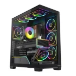 Modecom Volcano Stellar Plus ARGB 8F Midi Tower Κουτί Υπολογιστή με Πλαϊνό Παράθυρο Μαύρο AT-STELLAR-PLUS-8F-ARGB-10