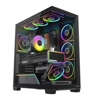 Modecom Volcano Stellar Plus ARGB 8F Midi Tower Κουτί Υπολογιστή με Πλαϊνό Παράθυρο Μαύρο AT-STELLAR-PLUS-8F-ARGB-10