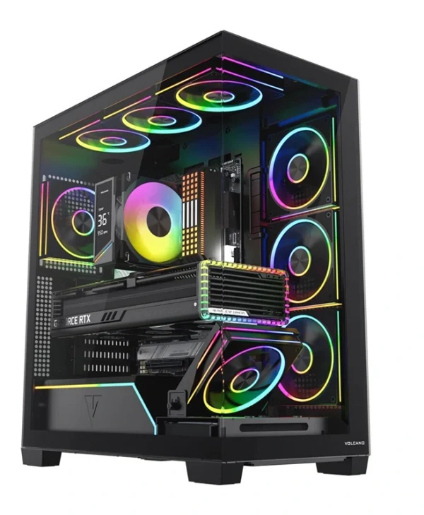 Modecom Volcano Stellar Plus ARGB 8F Midi Tower Κουτί Υπολογιστή με Πλαϊνό Παράθυρο Μαύρο AT-STELLAR-PLUS-8F-ARGB-10