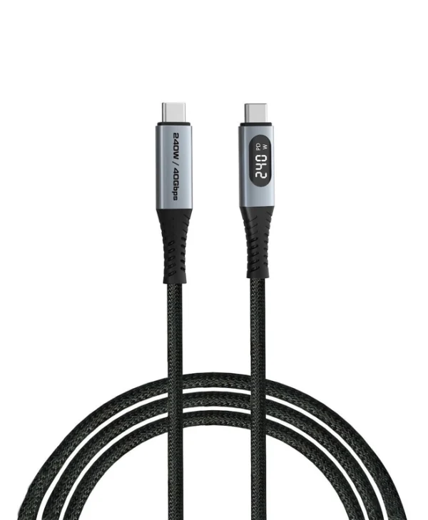Verbatim Braided / LED USB 4 Cable USB-C male - USB-C 240W Μαύρο 1.2m 31849