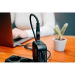Verbatim Braided / LED USB 4 Cable USB-C male - USB-C 240W Μαύρο 1.2m 31849 - Image 2