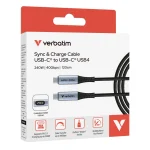 Verbatim Braided / LED USB 4 Cable USB-C male - USB-C 240W Μαύρο 1.2m 31849 - Image 8