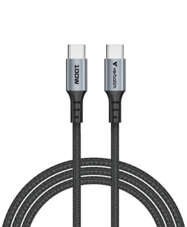 Verbatim Braided USB 2.0 Cable USB-C male - USB-C 100W Μαύρο 1.2m (31846)