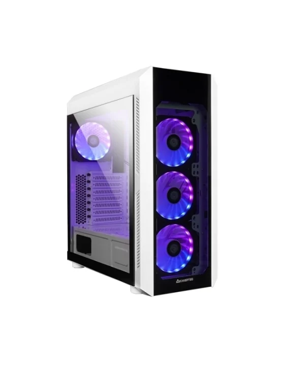 Chieftec Scorpion III Gaming Midi Tower Κουτί Υπολογιστή με Πλαϊνό Παράθυρο και RGB Φωτισμό White Edition GL-03W-OP