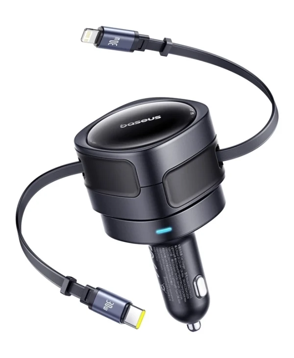 Baseus Enjoyment Max Car Charger Φορτιστής Αυτοκινήτου 60W Γρήγορης Φόρτισης μαζί με Καλώδιο Lightning / Type-C Μαύρο Χρώμα C00035507121-00