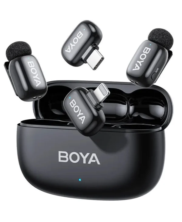 Boya mini 2 Lightning & Type-C Σετ Ασύρματο Δυναμικό Μικρόφωνο Πέτου, Clip On Δημοσιογραφικό BOYA mini 2-01