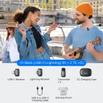 Boya mini 2 Lightning & Type-C Σετ Ασύρματο Δυναμικό Μικρόφωνο Πέτου, Clip On Δημοσιογραφικό BOYA mini 2-01 - Image 2