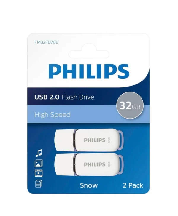 Philips Snow 32GB USB 2.0 Stick Γκρι FM32FD70D/00