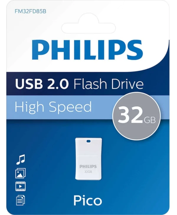 Philips Pico 32GB USB 2.0 Stick Γκρι FM32FD85B/00