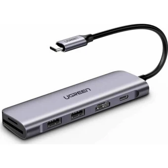 Ugreen CM195 USB-C Docking Station με HDMI 4K PD Γκρι 70411