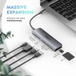 Ugreen CM195 USB-C Docking Station με HDMI 4K PD Γκρι 70411 - Image 5