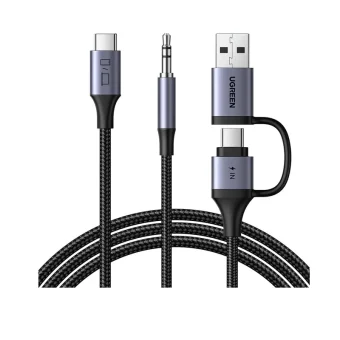 Ugreen Μετατροπέας USB-C male σε USB-A / USB-C female Γκρι 1τμχ 45009