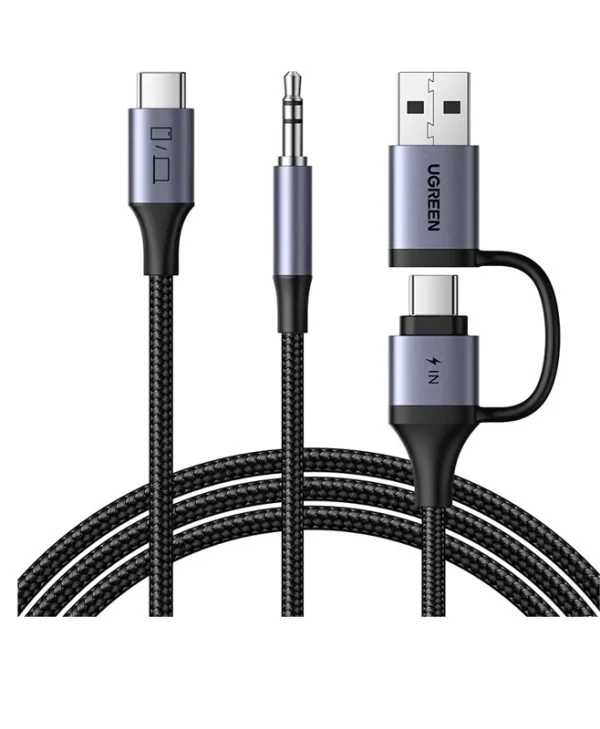 Ugreen Μετατροπέας USB-C male σε USB-A / USB-C female Γκρι 1τμχ 45009