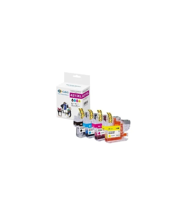 G&G Πακέτο Συμβατών Μελανιών Εκτυπωτή InkJet Brother LC421XLVAL 500 Σελίδων 5.6ml Μαύρο 1τμχ 20554