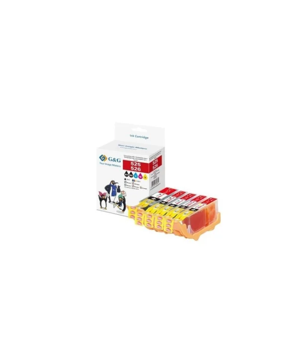 G&G Πακέτο Συμβατών Μελανιών Εκτυπωτή InkJet Canon PGI-525BK, CLI-526 Πολλαπλό (Color) 1τμχ 14789
