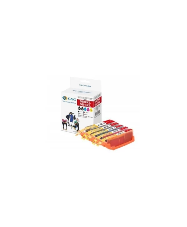 G&G Πακέτο Συμβατών Μελανιών Εκτυπωτή InkJet Canon PGI-550/CLI-551 330 Σελίδων 15ml Πολλαπλό (Color) 1τμχ 14790