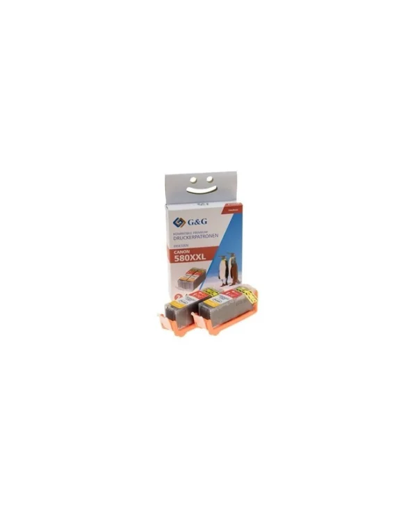 G&G Πακέτο Συμβατών Μελανιών Εκτυπωτή InkJet Canon PGI-580BK XXL 600 Σελίδων 24ml Πολλαπλό (Color) 1τμχ 15968
