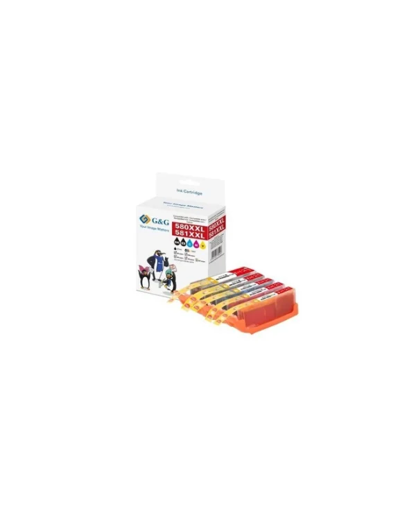 G&G Πακέτο Συμβατών Μελανιών Εκτυπωτή InkJet Canon PGI-580, CLI-581 Πολλαπλό (Color) 1τμχ 18827