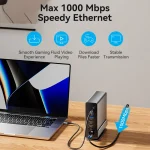 Vention USB-C Docking Station με HDMI/DisplayPort 4K PD Ethernet και σύνδεση 3 Οθονών Γκρι (TPUH0) - Image 2