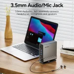 Vention USB-C Docking Station με HDMI/DisplayPort 4K PD Ethernet και σύνδεση 3 Οθονών Γκρι (TPUH0) - Image 4