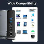 Vention USB-C Docking Station με HDMI/DisplayPort 4K PD Ethernet και σύνδεση 3 Οθονών Γκρι (TPUH0) - Image 6