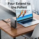 Vention USB-C Docking Station με HDMI/DisplayPort 4K PD Ethernet και σύνδεση 3 Οθονών Γκρι (TPUH0) - Image 7