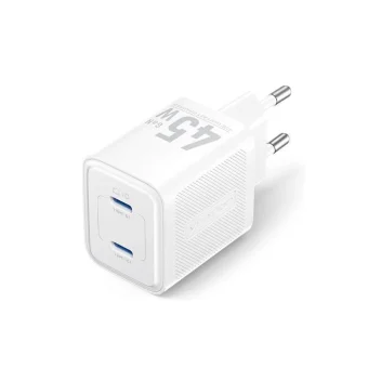 Vention Φορτιστής Χωρίς Καλώδιο GaN με 2 Θύρες USB-C 45W Λευκός (FEFW0-EU)