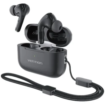 Vention Echo Lite E11 Plus In-ear Bluetooth Handsfree Ακουστικά με Αντοχή στον Ιδρώτα και Θήκη Φόρτισης Μαύρα NBVB0-PLUS