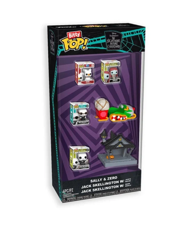 Funko Bitty Pop! Christmas: The Night Before Christmas - Sally & Zero / Jack Skellington W/Jack's House & Snow Bundle 91761