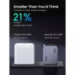 Ugreen Φορτιστής Χωρίς Καλώδιο GaN με 2 Θύρες USB-C 45W Power Delivery / Quick Charge 3.0 Γκρι (Nexode Pro) 35008 - Image 5