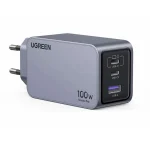 Ugreen Φορτιστής GaN με Θύρα USB-A και 2 Θύρες USB-C και Καλώδιο USB-C - USB-C 100W Power Delivery / Quick Charge 4+ Γκρι (Nexode Pro) 25874 - Image 2