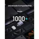 Ugreen Φορτιστής GaN με Θύρα USB-A και 2 Θύρες USB-C και Καλώδιο USB-C - USB-C 100W Power Delivery / Quick Charge 4+ Γκρι (Nexode Pro) 25874 - Image 3