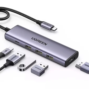 Ugreen CM511 USB-C Docking Station με HDMI 4K PD Ethernet Γκρι 15597