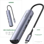 Ugreen CM418 USB-C Docking Station με HDMI 4K PD Ethernet Γκρι 10919B - Image 3