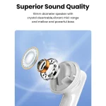 Ugreen HiTune T6 In-ear Bluetooth Handsfree Ακουστικά με Αντοχή στον Ιδρώτα και Θήκη Φόρτισης Λευκά 15158 - Image 8