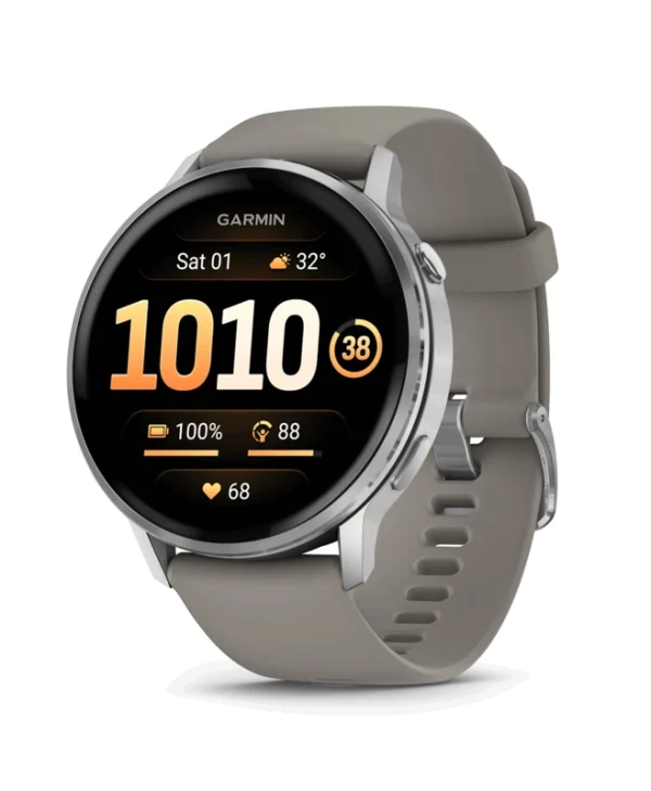 Garmin Venu 4 Stainless Steel 45mm Αδιάβροχο Smartwatch με Παλμογράφο (Silver with Silver Gray) 010-03014-01