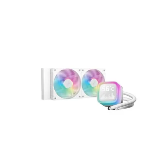 Deepcool LP240 Υδρόψυξη Επεξεργαστή Διπλού Ανεμιστήρα 120mm με Λευκό Φωτισμό Λευκή R-LP240-WHMSMC-G-1