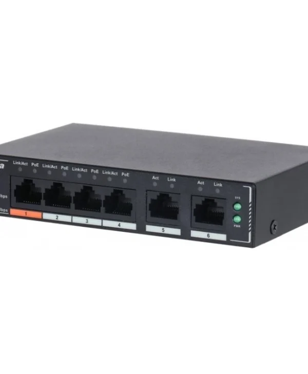 Dahua SG4006P Managed L2 PoE Switch με 4 Θύρες Gigabit (1Gbps) Ethernet και 2 SFP Θύρες