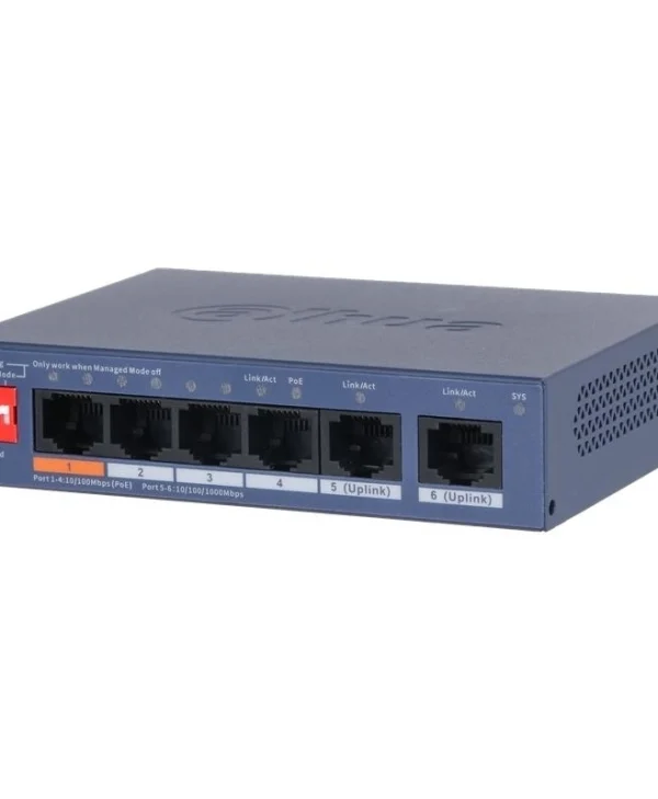 Dahua CS4006-4ET2GT-60 Managed L2 PoE+ Switch με 6 Θύρες Ethernet