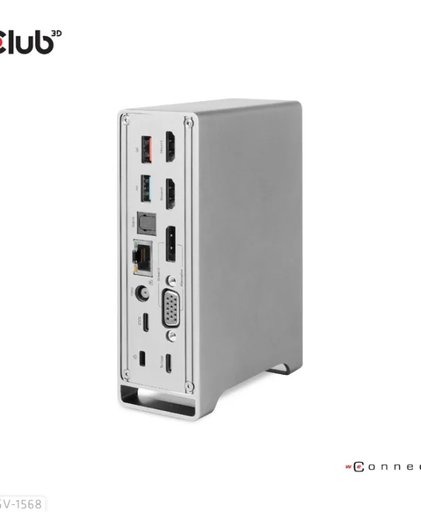 Club3D USB-C Docking Station με DisplayPort 4K PD Ethernet και συνδεση 3 Οθονών Ασημί (CSV-1568)