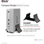 Club3D USB-C Docking Station με DisplayPort 4K PD Ethernet και συνδεση 3 Οθονών Ασημί (CSV-1568) - Image 5