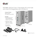 Club3D USB-C Docking Station με DisplayPort 4K PD Ethernet και συνδεση 3 Οθονών Ασημί (CSV-1568) - Image 9