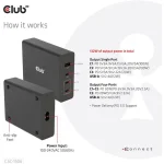 Club3D Βάση Φόρτισης με Θύρα USB-A και 3 Θύρες USB-C 132W Power Delivery σε Μαύρο χρώμα (CAC-1906) - Image 2