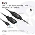 Club3D USB 3.1 Cable USB-A male - USB-A female Μαύρο 15m CAC-1406 - Image 4