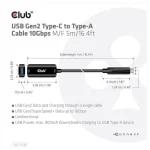 Club3D USB 3.2 Cable USB-C male - USB-A female Μαύρο 5m (CAC-1536) - Image 3