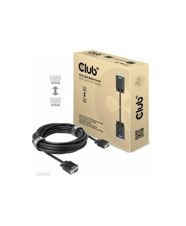 Club3D Cable VGA male - VGA male Μαύρο 10m (CAC-1710)